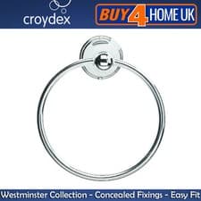 Image of Croydex Westminster Chrome Wall Mounted Bathroom Accessories - Concealed Fixings