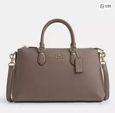 Image of Coach NWT Dark Stone Georgia Satchel With Crossbody Strap And Gold Hardware