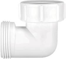 Image of McAlpine T4U 1.5" 90 Degree Bend - Female Inlet Nut x BSP Male Connector, White