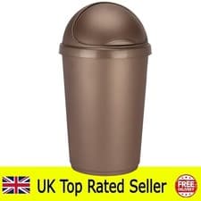 Image of rose gold heavy duty rubbish kitchen bin uk made bullet bin 50l