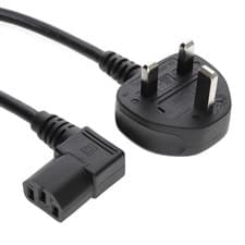 Image of 0.5M-15M Power Cord UK Plug to Right Angle IEC C13 Cable Kettle Lead PC Lead 90