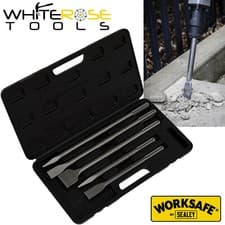 Image of Sealey Demolition Kit SDS MAX Pointed Flat Chisels Drill Bit Worksafe 5pc