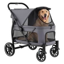 Image of COSTWAY Large Dog Stroller Easy One-hand Folding Pet Stroller