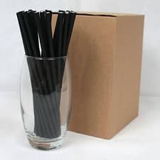 Image of Black Paper Straws (Ø 6mm, 200mm) X5000 STRAWS UK MADE/FSC/Food Safe - BUSINESS