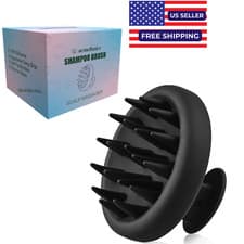 Image of Shampoo Brush and Scalp Massager, Works as Head Massager for Stress Black