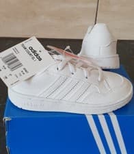 Image of Infants Baby Boys Girls Adidas Team Court Trainers White