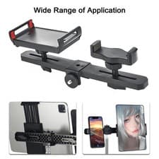 Image of Multi functional Microphone Stand Phone and Tablet Holder 2 in 1 Clamp Adapter