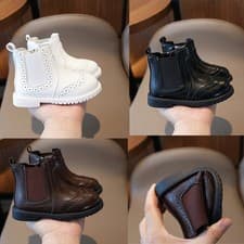Image of Kids Boys Girls Toddler Baby Zip Hollow Chelsea Boots Ankle Boots Shoes UK Size