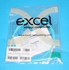 Image of EXCEL 2m OM3 Fibre Optic Cable LC to LC Duplex Network Patch Lead 50/125 AQUA