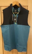 Image of Under Armour Storm Daytona Men’s Golf Vest 1/2 Zip Gilet - Black/Blue - Medium