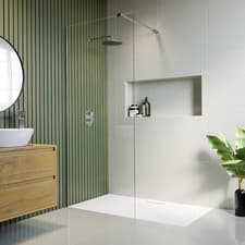 Image of 1100mm Chrome Shower Screen for Wet Room & Walk In Shower – Corvus BeBa_26082