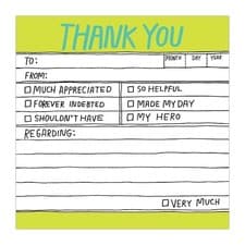 Image of Knock Knock Knock Knock Hand Lettered Sticky Note Thank You (Other printed item)