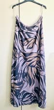 Image of Long Tall Sally, Whimsical Leaf Print Skirt in Heather, Size 14 - BNWT