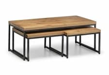 Image of Julian Bowen Brooklyn Solid Oak & Gunmetal Coffee Table