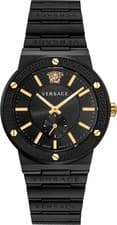 Image of Versace VEVI00620 Greca Logo black Stainless Steel Men's Watch NEW