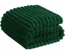 Image of Osum Ribbed Soft Fleece Throws Chunky Cord Blanket Faux Fur Large Warm Sofa Bed