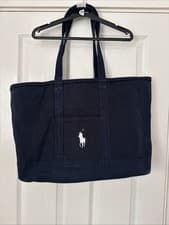 Image of BNWT Polo Ralph Lauren Big Pony Navy Canvas Tote Bag. H 36cm/L 58cm