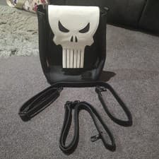 Image of New Loungefly  Disney Marvel The Punisher Covertable Mini Backpack Crossbody 
