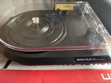 Image of ION Quick Play LP USB Powered Vinyl LP-to-MP3 Turntable Black Built-In Speaker
