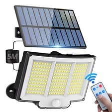 Image of Solar Power LED Wall Light Security Outdoor Garden Flood Lamp PIR Motion Sensor
