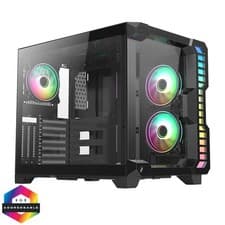 Image of CiT Pro Android X Gaming Cube ATX Mid-Tower Dual Chamber Black PC Computer Case