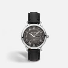 Image of Watch Montblanc Star Legacy Automatic Day Date 39mm 134296 Black Leather Gent