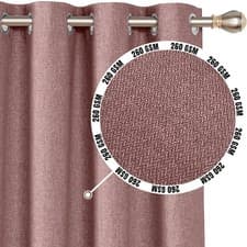 Image of Thermal Thick Blackout Curtains Ready Made Eyelet Ring Top Curtain Pair Tiebacks