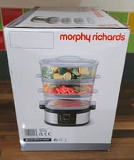 Image of Morphy Richards Stainless Steel 3-Tier Electric Food Steamer