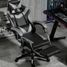 Image of Massage Office Chair Gaming Computer Desk Swivel Recliner Chair Leather Footrest