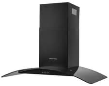 Image of Russell Hobbs Cooker Hood 90cm Wide Black Steel Glass Chimney Hood RHGCH901B-M