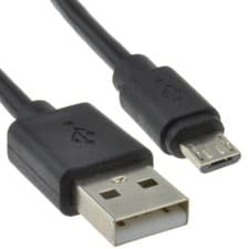 Image of 2M USB 2.0 A To MICRO B Data and Charging Cable Lead BLACK