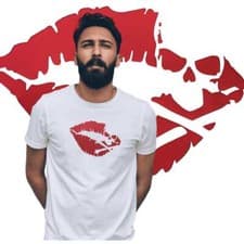 Image of Men's Funny T-Shirt Kiss Novelty Tees 100% Cotton Heavy Blend Big Size S to 5XL