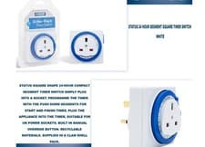 Image of 24 Hour Mechanical UK Mains Plug In Timer Switch 13A Compact Energy Saver White