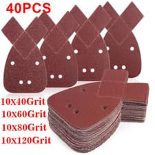 Image of 40 X Mixed Mouse Sanding Sheets For Black and Decker Palm Sander Pads Sandpaper
