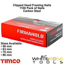 Image of FirmaHold Clipped Head Collated Framing Nails 1100pk No Gas Carbon Steel 1st Fix