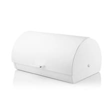 Image of Swan Serenity Bread Bin White with Polished Steel Accents SWKA18535WHT