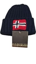 Image of Napapijri Men's Semiury Knitted Beanie Hat One Size Blue New with Tags