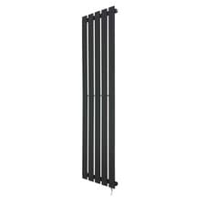 Image of Electric Designer Radiators Black Vertical Fixed Temp Flat Panel 1850mm(h)