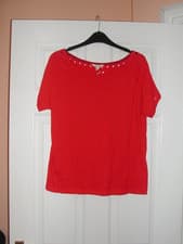 Image of WHITE STUFF BEAUTIFUL ORANGE JOYCE EMBROIDERIE JERSEY TEE SIZE 10 BNWT