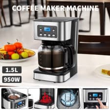 Image of 1.5L Filter Coffee Maker Machine 12 Cup Automatic Setting Digital Timer 950W