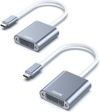 Image of BENFEI USB Type C (Thunderbolt 3) to DVI 2 Pack Adapter USB 3.1 (USB-C) to DVI-D