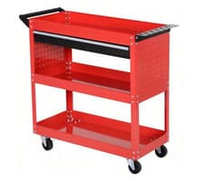 Image of DURHAND 3 tier Tool Trolley Cart Roller Cabinet Garage Workshop with Drawer