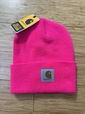 Image of Carhartt Barbie Hot Pink Glow Knit Cuffed Beanie DISCONTINUED NEW NWT Rare