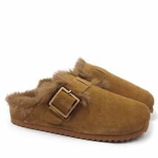Image of COLORS OF CALIFORNIA REAL SHEEPSKIN CLOGS WITH BUCKLE