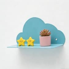 Image of Cloud Wall Shelf Floating Display Shelf, Cute Metal Cloud Shape Organizer,