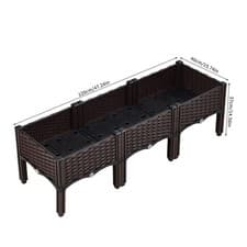 Image of 80/120cm Raised Garden Bed Planter Patio Plant Pot Flower Bed Vegetable Grow Box