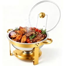Image of 1/2/4/6/8 Packs 5QT Chafing Dish Buffet Set Round Stainless Steel Food Warmer