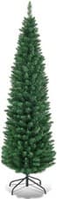 Image of Slim Christmas Pencil Tree Pine Artificial Bushy XMAS Decoration 4FT 5FT 6FT 7FT