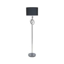 Image of 159cm Black G-Clef Design Metal Floor Standard Lamp with Black Linen Shade