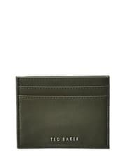 Image of TED BAKER Garcina Dark Green Khaki LEATHER Card Holder RRP £35